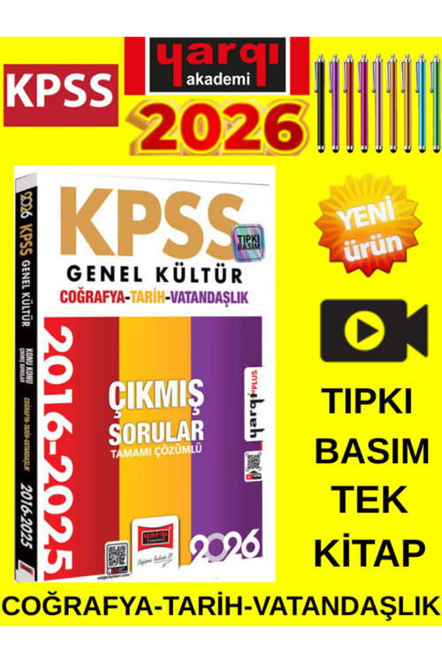 2026 Kpss Genel Kültür Tarih-Coğrafya-Vatandaşlık 2016-2026 Konu Konu Tamamı Çözümlü Çıkmış Sorular