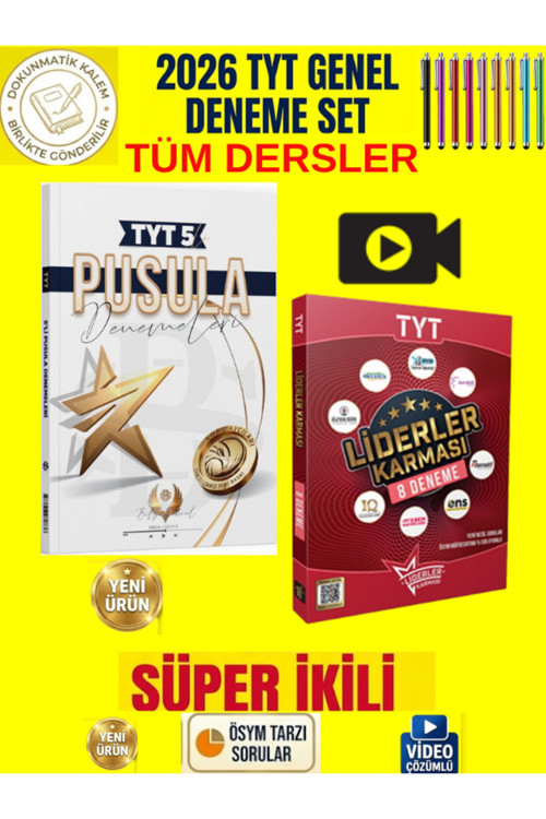 Sarmal Pusula Tyt 5 Li Tüm Dersler Genel Deneme+Liderler Karması Tyt 8 Genel Deneme Seti