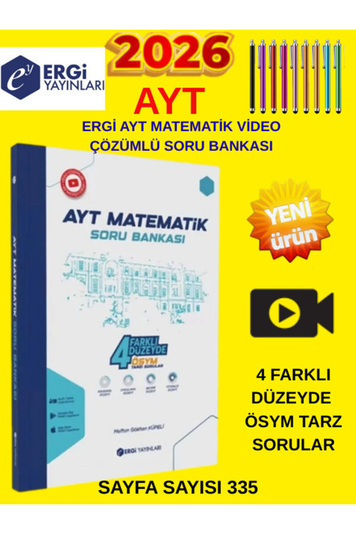 Ergi Yayınları 2026 Ayt Matematik 4 Farklı Düzey Soru Bankası + Tablet Kalem