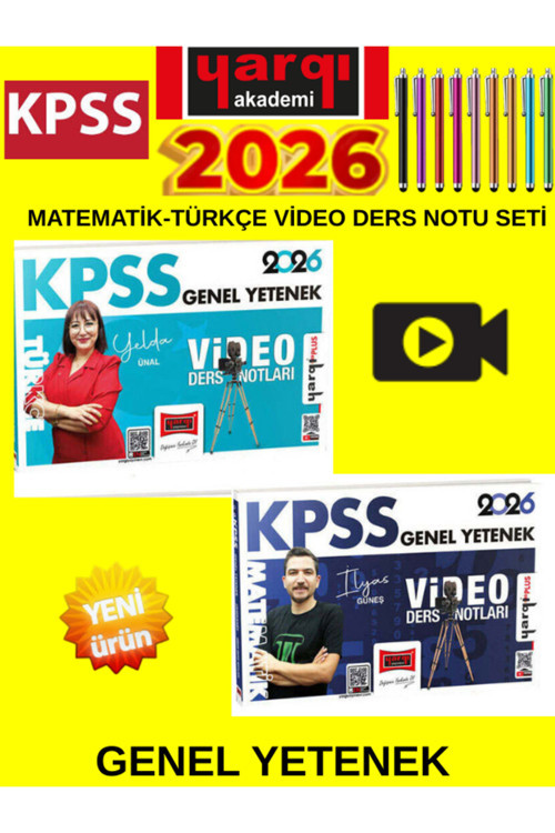 2026 Kpss Genel Yetenek Video Ders Notları Seti (2 Kitap)(Türkçe-Matematik)+Tablet Kalem