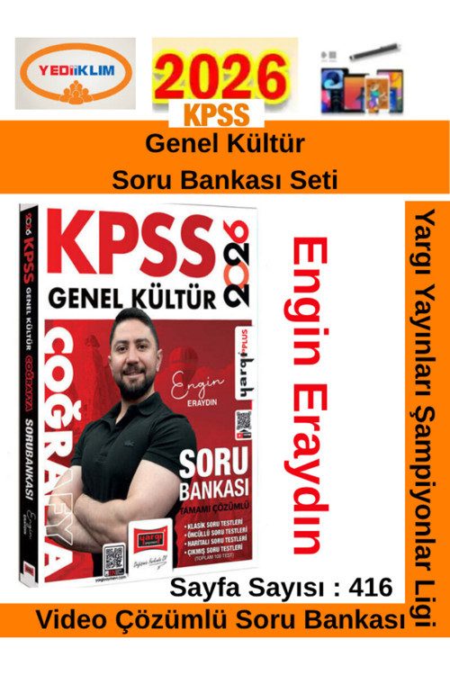 2026 Kpss Genel Kültür Coğrafya Video Çözümlü Soru Bankası(İlyas Güneş)Yeni Ürün+Kalem