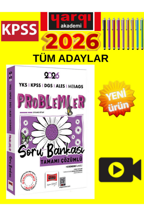 2026 Yks Kpss Ales Dgs Meb-Ags Papatya Serisi Problemler Tamamı Çözümlü Soru Bankası+Kalem