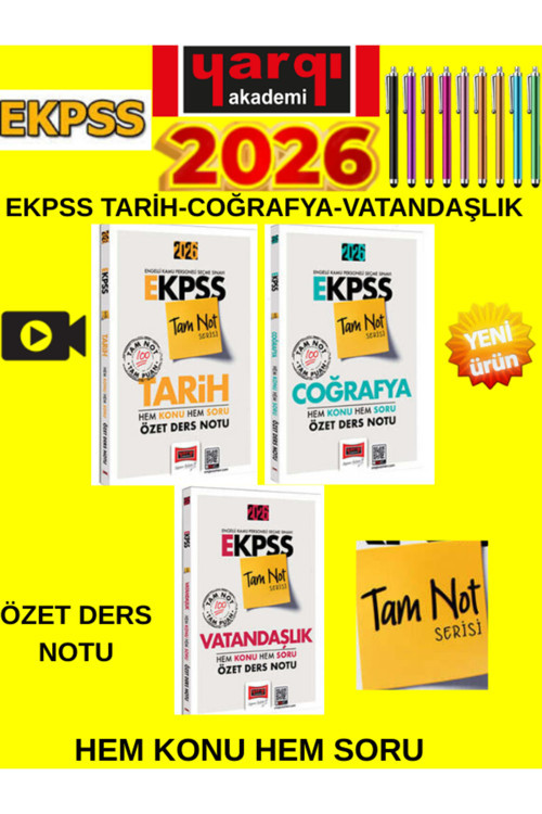 2026 E-Kpss Tam Not Serisi Hem Konu Hem Soru Genel Kültür Seti(Tarih-Coğrafya-Felsefe)+Tablet Kalem