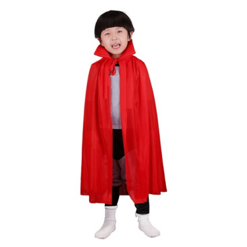 ETT Kırmızı Renk Yakalı Pelerin Çocuk Boy 90 cm - Parti Kostümü