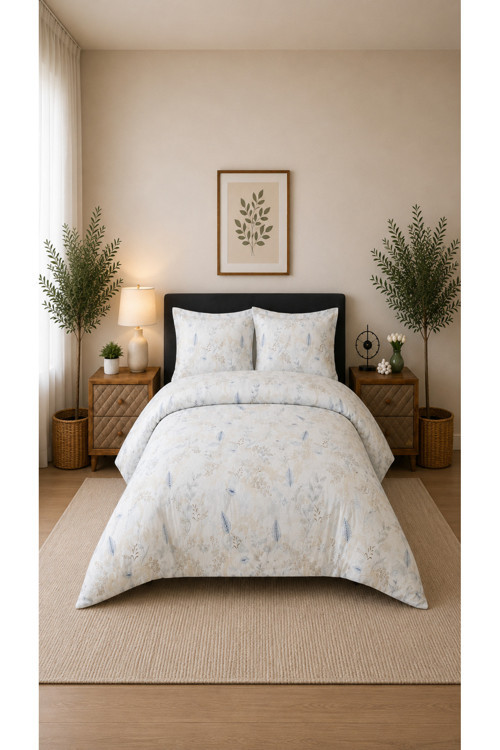 Çift Kişilik Nevresim Takımı %100 Pamuk 200x220 | Lastikli Çarşaflı 160x200
