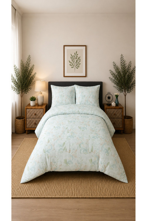 Çift Kişilik Nevresim Takımı %100 Pamuk 200x220 | Lastikli Çarşaflı 160x200