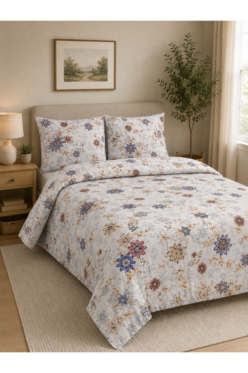 Çift Kişilik Nevresim Takımı %100 Pamuk 200x220 | Lastikli Çarşaflı 160x200