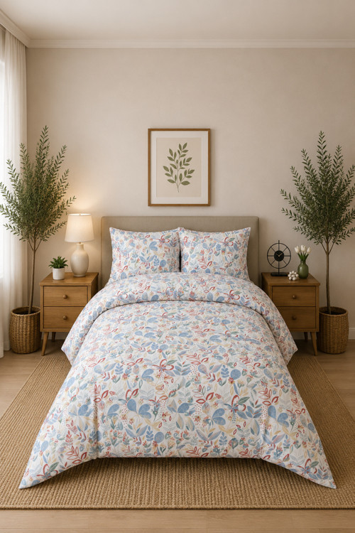 Çift Kişilik Nevresim Takımı %100 Pamuk 200x220 | Lastikli Çarşaflı 160x200