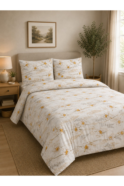 Çift Kişilik Nevresim Takımı %100 Pamuk 200x220 | Lastikli Çarşaflı 160x200