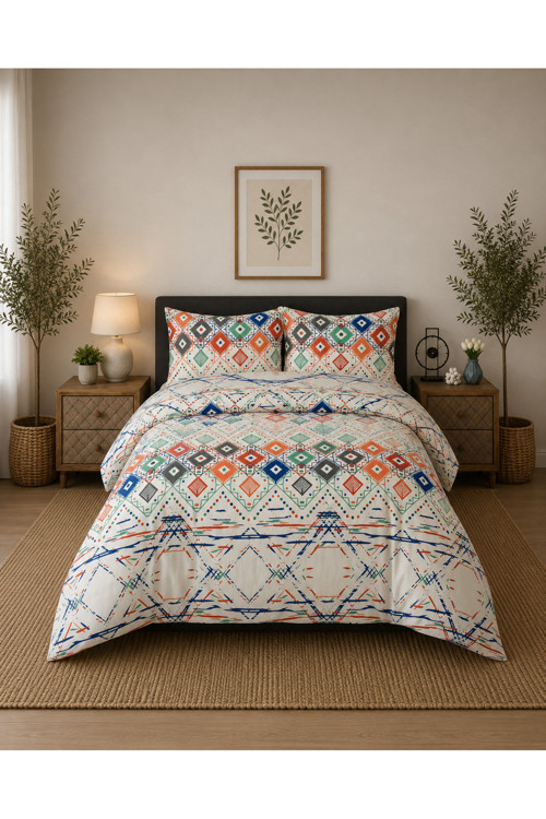 Çift Kişilik Nevresim Takımı %100 Pamuk 200x220 | Lastikli Çarşaflı 160x200