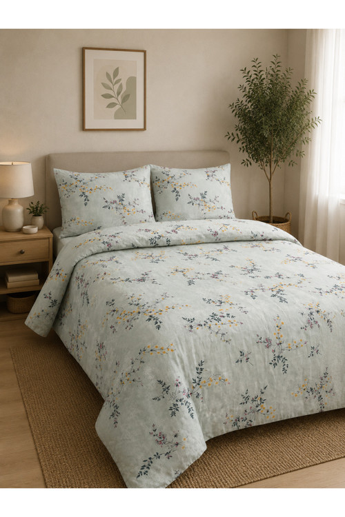 Çift Kişilik Nevresim Takımı %100 Pamuk 200x220 | Lastikli Çarşaflı 160x200