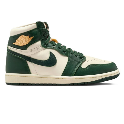 Air Jordan 1 Retro High OG Unisex Sneaker Hakiki Deri Bilekli Günlük Spor Ayakkabı Beyaz-Yeşil