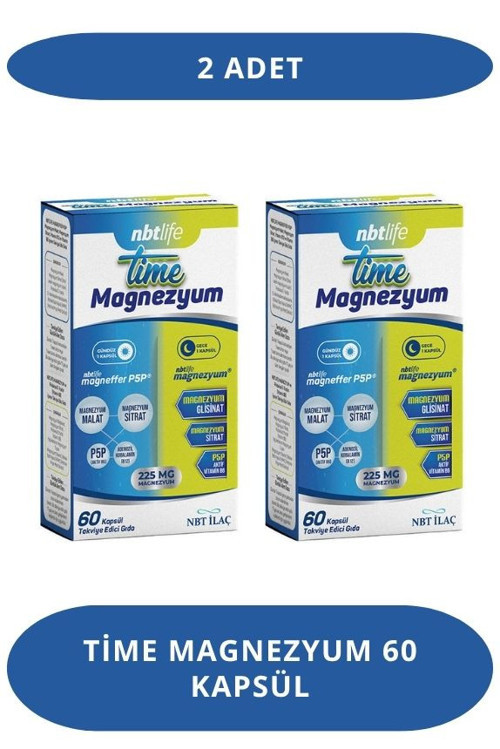Time Magnezyum 60 Kapsül (2 Adet)
