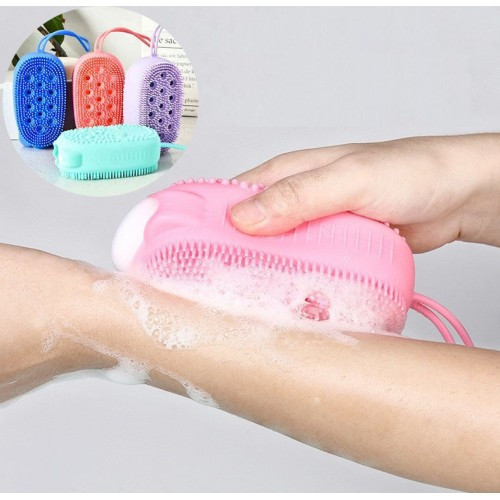 Süngerli Silikon Banyo Kesesi - Masaj ve Peeling Etkili
