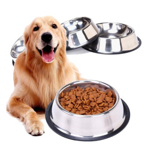 ETT Paslanmaz Çelik Kedi Köpek Mama Kabı - Kaymaz Tabanlı