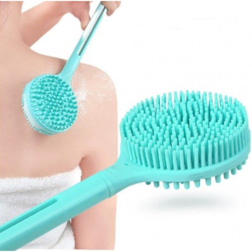 Çift Taraflı Uzun Saplı Silikon Banyo Fırçası - Spa Deneyimi
