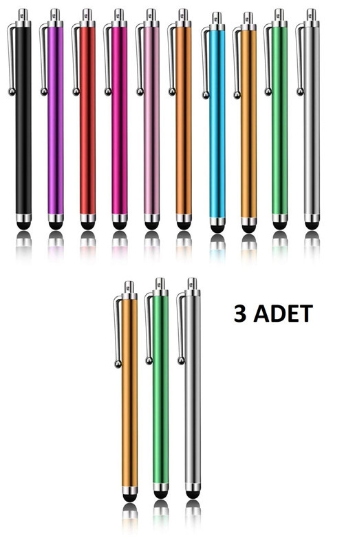 3 Adet Dokunmatik Kalem Stylus Kapasitif Ekranlar İçin