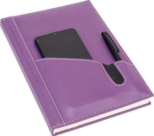 2026 YENİ YIL GÜNLÜK ÇİZGİLİ AJANDA DERİ TELEFON KILIFLI KAPAK 17X24 CM. LİLA