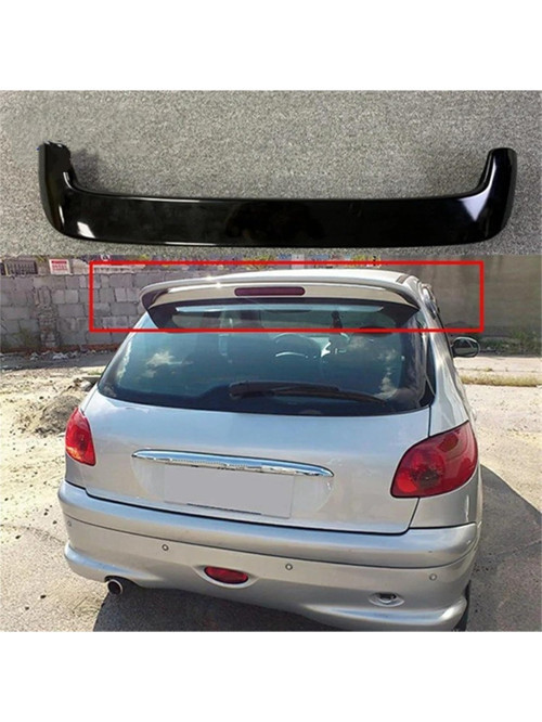 peugeot 206 hb 1998.2006 plastik parlak siyah boyalı spoiler