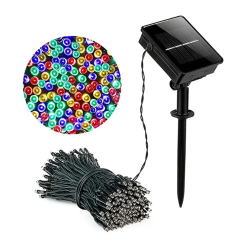 11m 100 LED Solar RGB Işık Zinciri - Çok Renkli Bahçe Aydınlatma