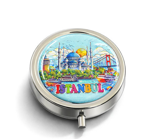 ETT İstanbul Temalı İlaç Kutusu Model 7 - 5x5 cm 3 Bölmeli