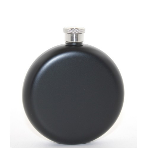 ETT Mat Siyah Paslanmaz Çelik Yuvarlak 5 Oz (150ml) Tekli Matara