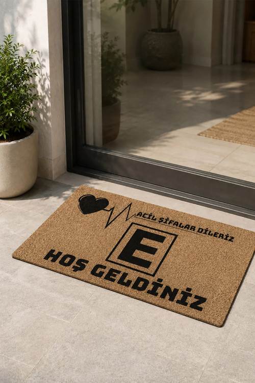 Eczane Logolu Acil Şifalar Dileriz Coco Görünüm işyeri Koko Kapı Önü Paspası 50x90cm