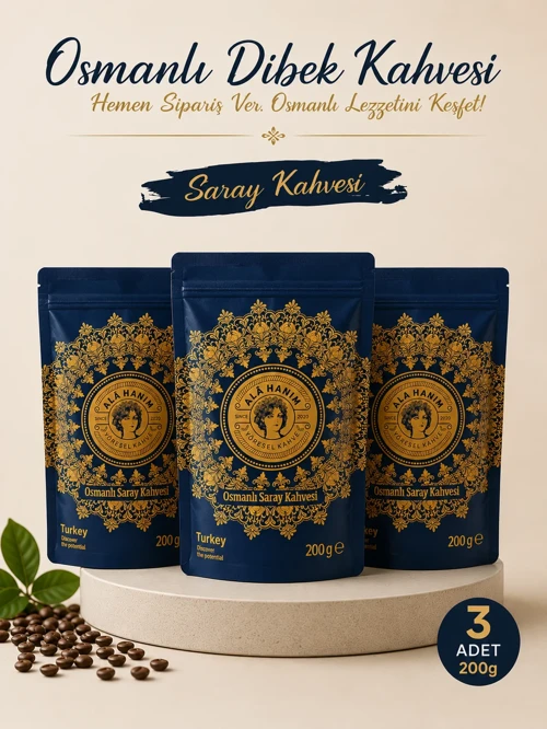 ALA HANIM KAHVELERİ 3'LÜ OSMANLI DİBEK KAHVESİ
