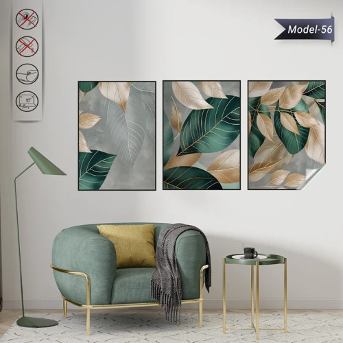 Statik Tutunma Özellikli Tablo - Poster Çiçek (Model- 56)