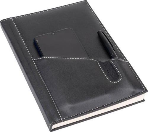 DERİ TELEFON KILIFLI KAPAK DEFTER AJANDA TARİHSİZ ÇİZGİLİ 17X24 CM