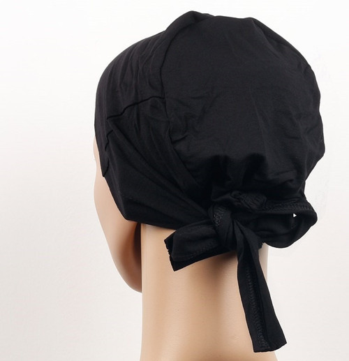 ETT Dikişsiz Bağlamalı Tesettür Bone - Bandana Siyah