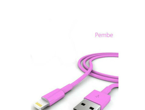 ETT iPhone Uyumlu Şarj ve Data Kablosu - Pembe (100 cm)