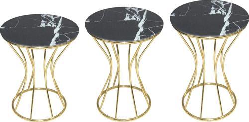 Brc Zigon 12745 Kumsaat Model SİYAH MERMER Desen Metal GOLD Renk Kaplama Elyapım 