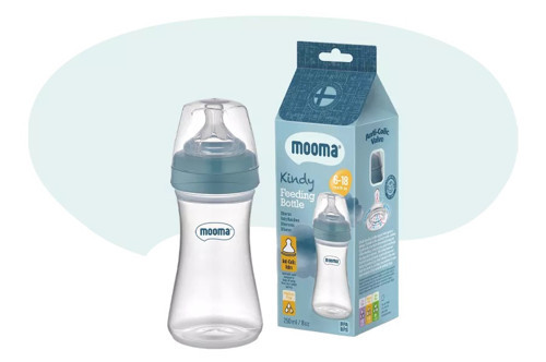 Biberon Anti Kolik 250 ml (6-18 Ay) Orta Akış - Mooma Kindy