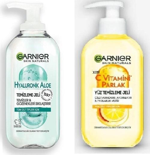Hyaluronik Aloe Temizleme Jeli 200Ml + C Vitamini Parlak Yüz Temizleme Jeli 200 Ml