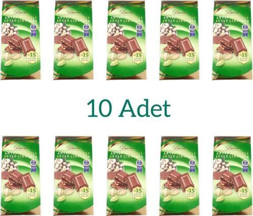 Antep Fıstıklı Sütlü Tablet Çikolata 80 Gr 10 Lu Paket