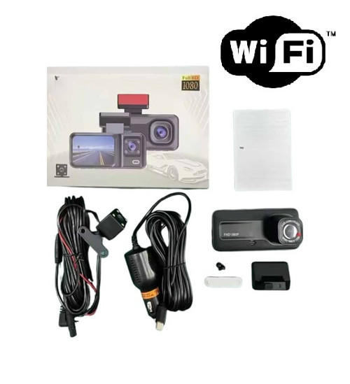 ETT 3 Kameralı Full HD Araç Kamerası - Wifi Ön/İç/Arka