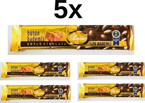 Bütün Bademli Sütlü Çikolata 5 Adet %20 Bademli