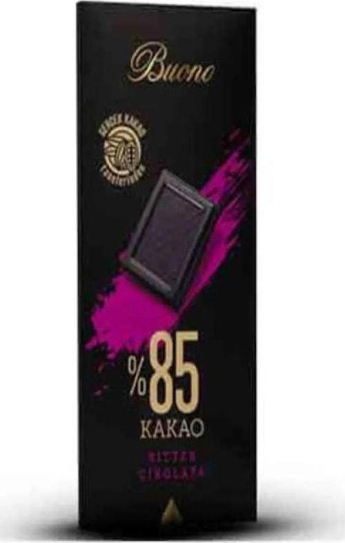 Üstün Lezzetli Buona Bitter %85 Kakao Çikolata 80Gr x 4 Adet