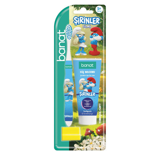 Şirinler Lisanslı Çocuk Ağız Bakım Seti Soft (3'li Paket)