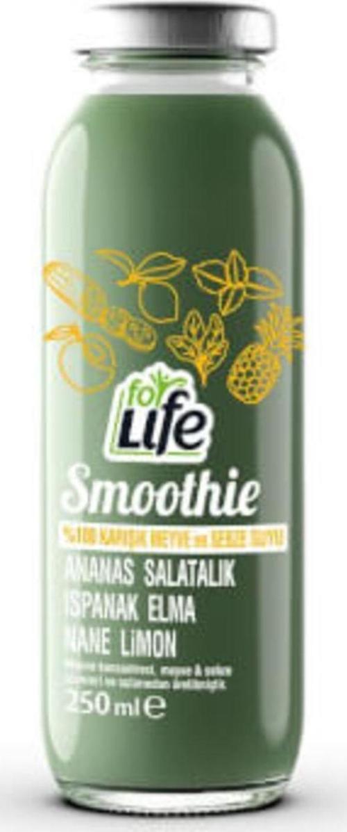 ( 2 Adet ) Forlife Smoothei Yeşil %100 Karışık Meyve Ve Sebze Suyu 250 Ml