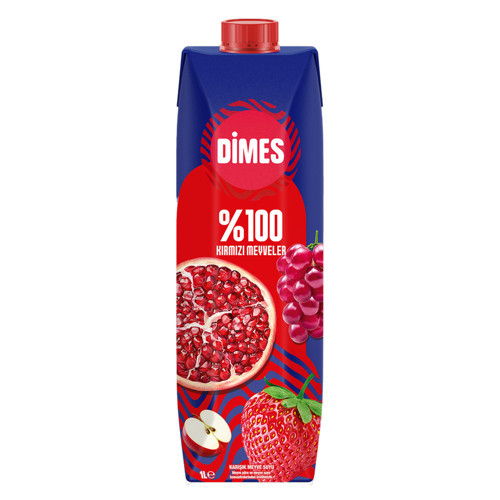 %100 Kırmızı Meyvelerden Meyve Suyu 1 L (5'li Paket)