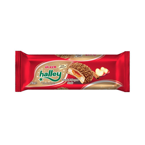 Ülker Halley Elma Tarçınlı Sütlü Çikolatalı Bisküvi 236 G (8'li Paket)