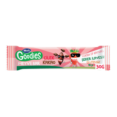 Goodies Çilek Kakao Meyve Bar 30 G (8'li Paket)