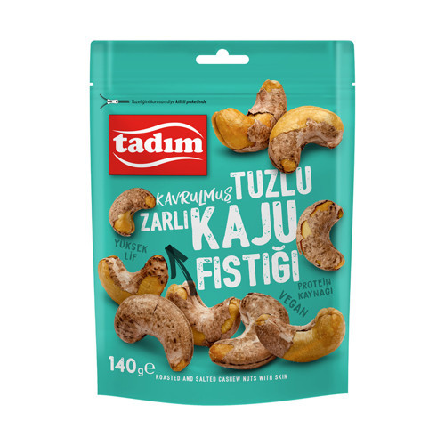 Kavrulmuş Tuzlu Zarlı Kaju Fıstığı 140 G (2'li Paket)