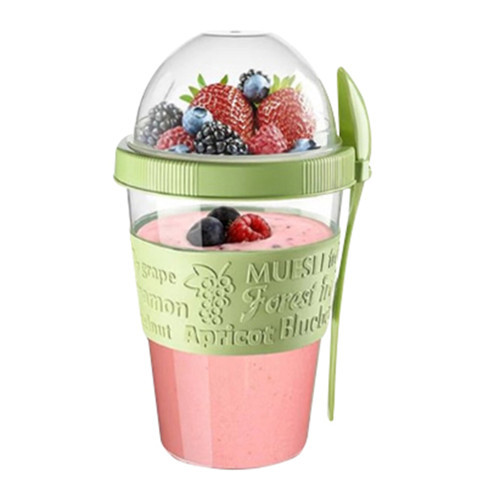 Kaşıklı Yoğurt Kabı Şeritli 600 Ml (8'li Paket)