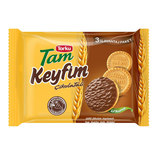 Tam Keyfim Çikolata Kaplamalı Bisküvi 3'lü 84G (5'li Paket)