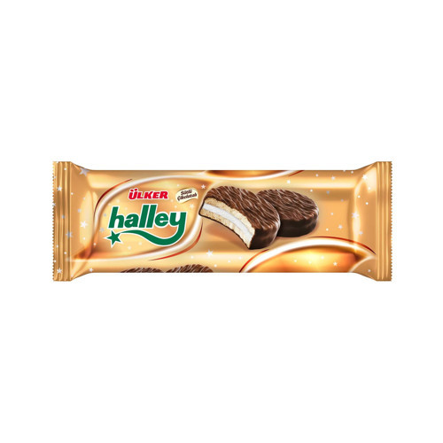 Ülker Halley Çikolata Kaplamalı Sandviç Bisküvi 8'li 240 G (8'li Paket)
