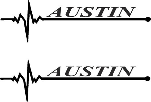 Nabız Ritm Oto Cam Sticker Austin 30 X 8 CM