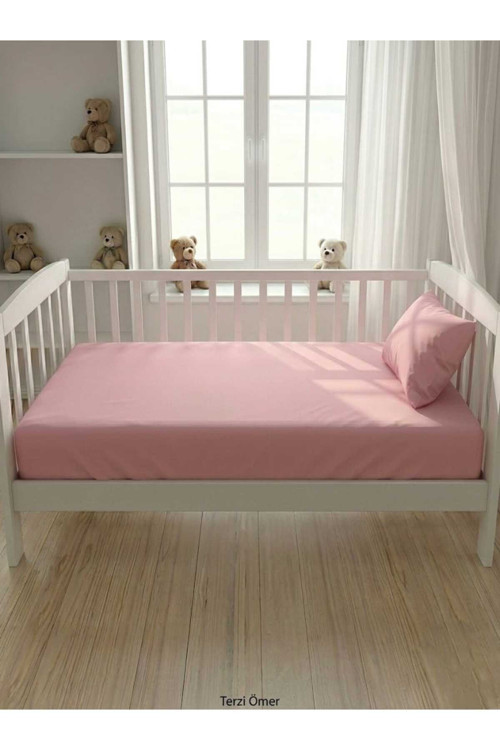 %100 Pamuk Pembe Renkli 120 x 140 cm Çarşaf ve 35 x 45 cm Yastık Kılıfı
